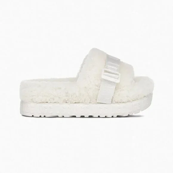 UGG Fluffita Womens Sheepskin Slipper Slides White UGG 1113475 NEW Multi Sz - Picture 2 of 7